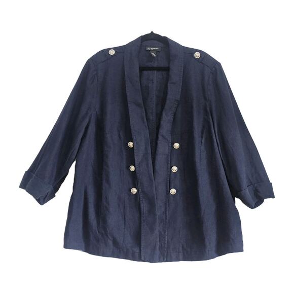 International Concepts 100% Linen Open Front Blazer Size 3X Business Work Career - Picture 1 of 8